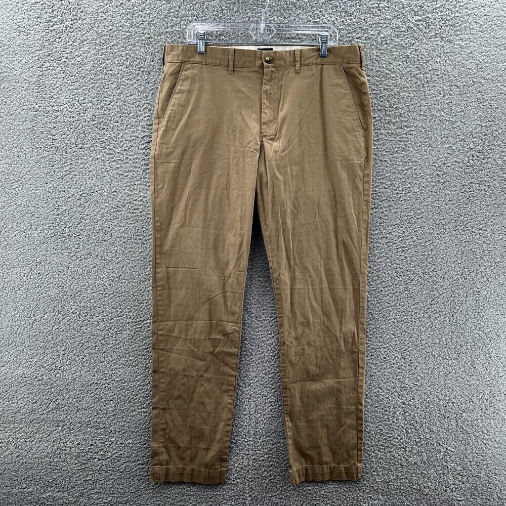 New J By J.Crew Slim Flex Pants Mens 36 X 32 Lightweight Tan